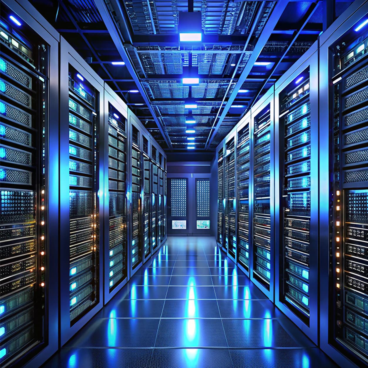 Centro de datos con servidores de alto rendimiento.